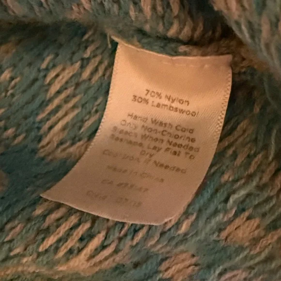 Talbots Women’s Sweater in Blue and Gray Pattern Wool Blend - Picture 7 of 7